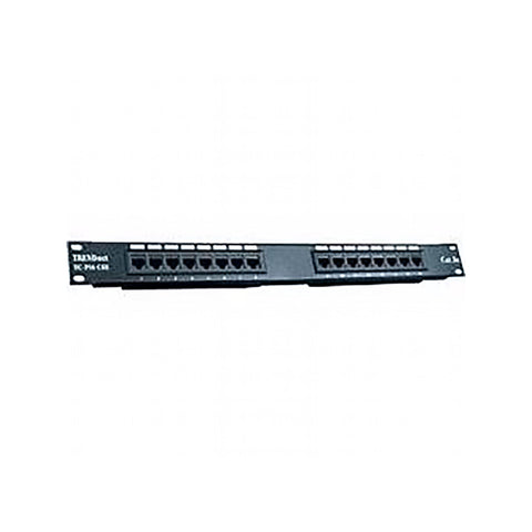 Trendnet 16-Port CAT5 Populated 1U Black Patch Panel