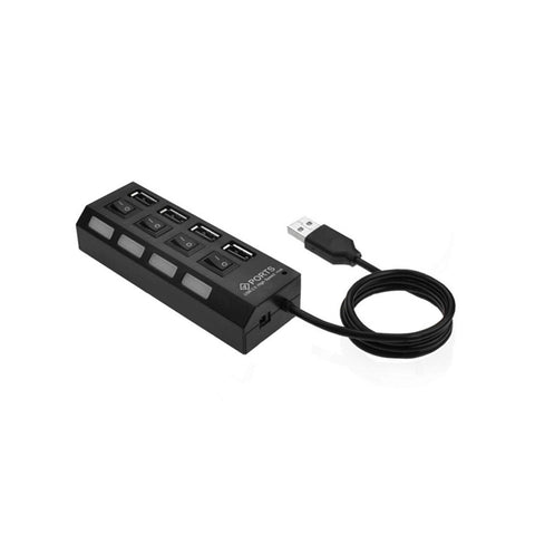 Port USB2.0 Black Plug & Play 4-port Hub