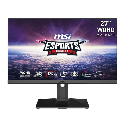 Msi G272 Qpf 27" Gaming Monitor 2560 X 1440 (Qhd) Rapid Ips 1ms 170 Hz G Sync Compatible Hdr Ready Hdmi Displayport Tilt Swivel Height Adjustable Pivot