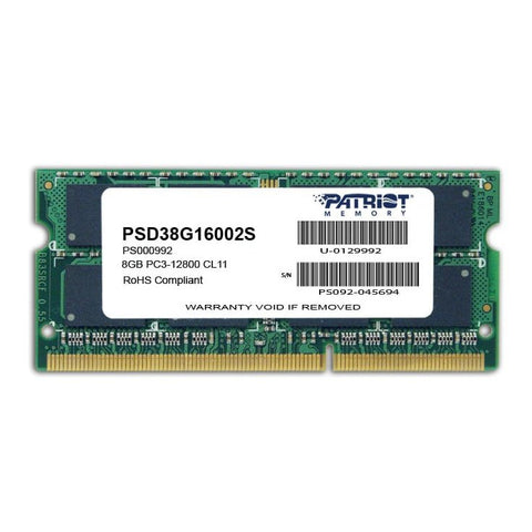 Patriot Signature Line 8 Gb 1600 M Hz Ddr3 Dual Rank Sodimm Notebook Memory
